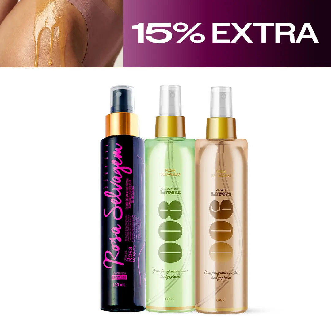 Summer Sale - Kit body splash baunilha + uva + óleo