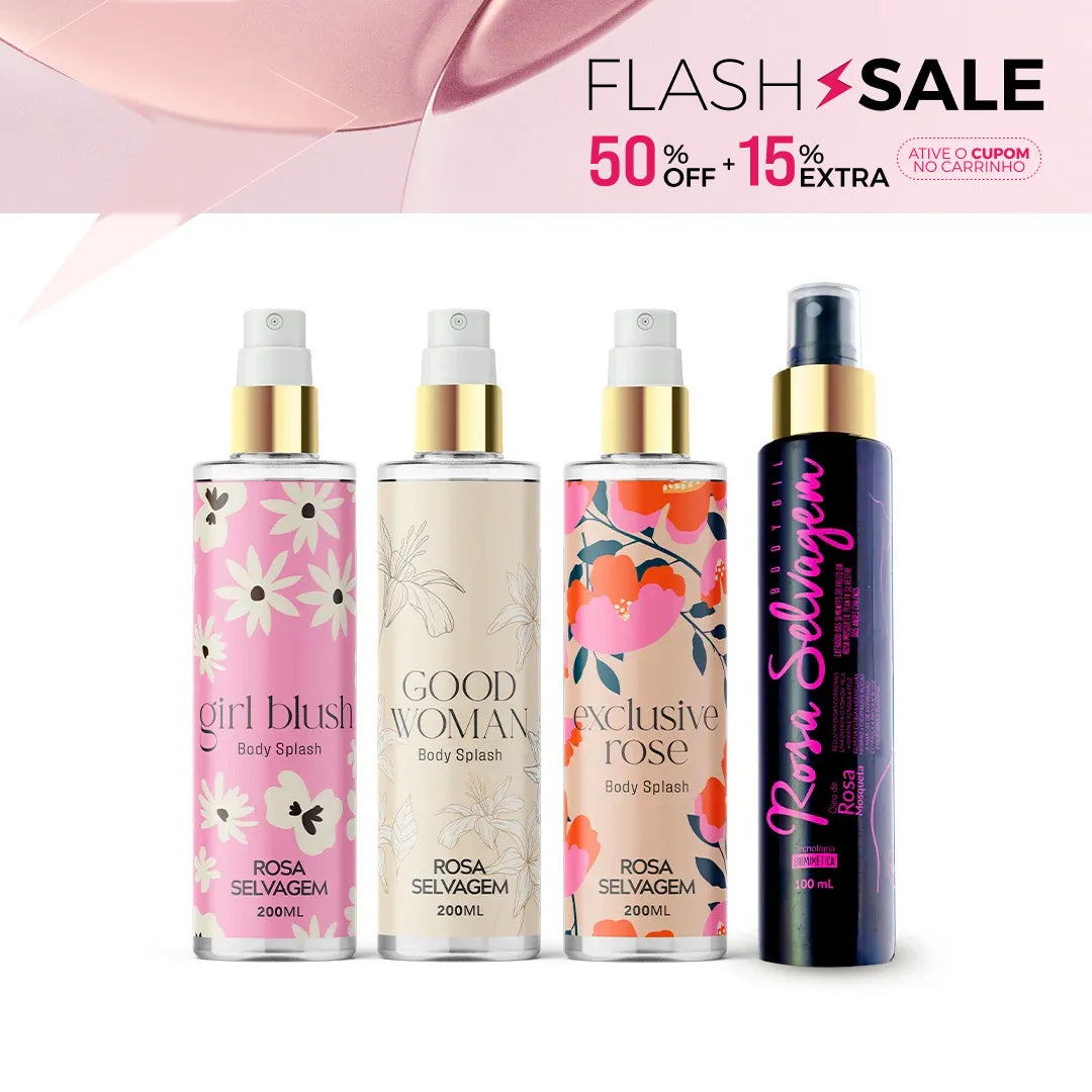 Summer Sale - Kit 3 body splashes + óleo rosa selvagem