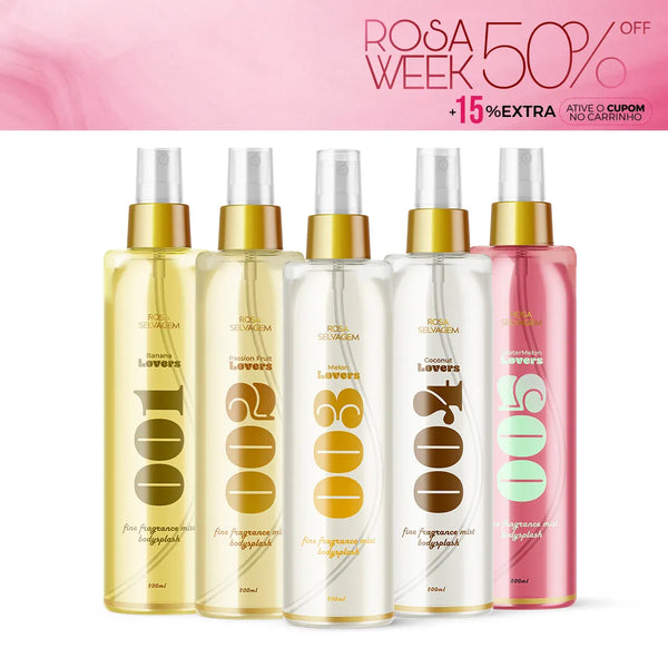 KIT body splash rosa lovers - 001 a 005 - Rosa Week
