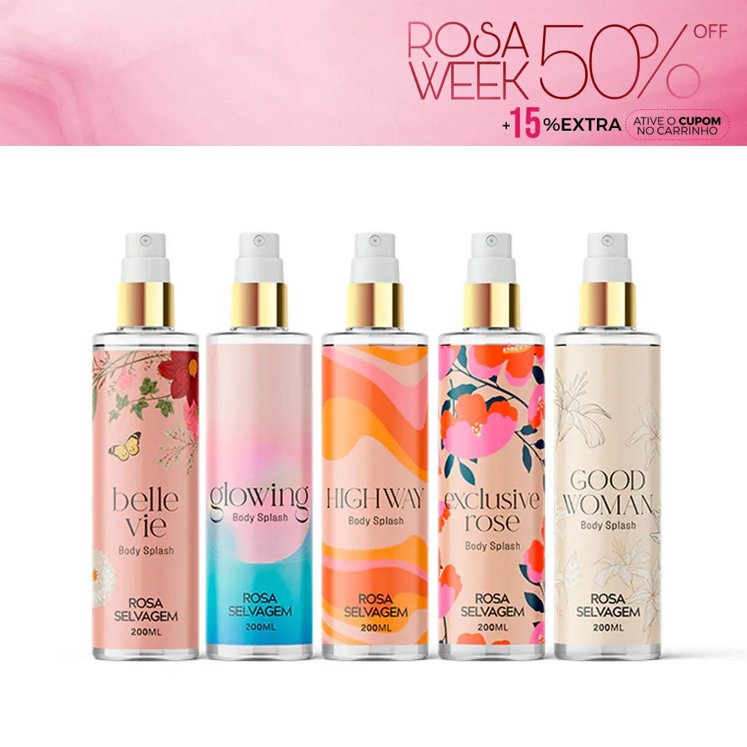 Kit body splashes rosa selvagem - Rosa Week