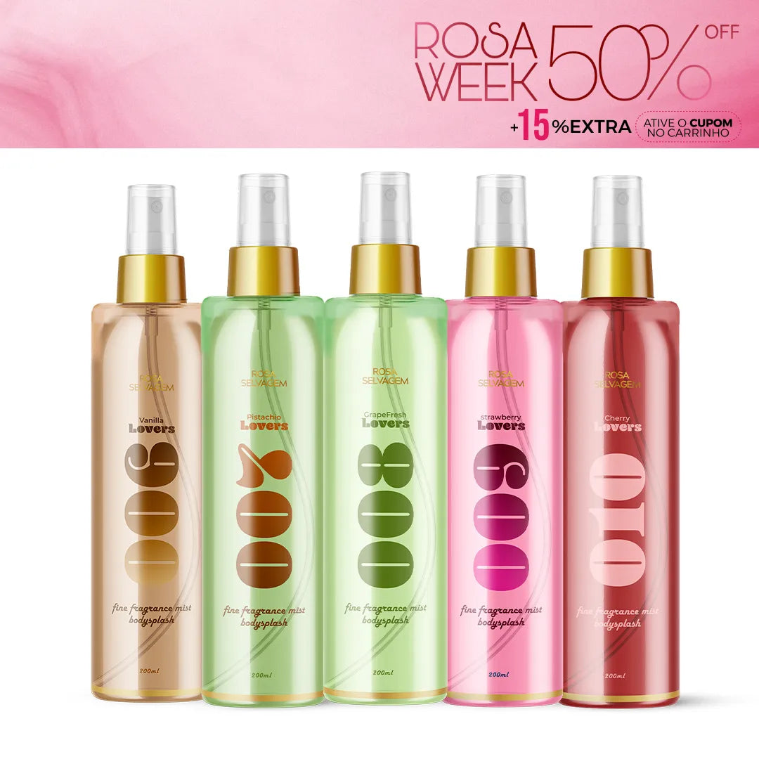 KIT body splash rosa lovers - 006 a 010 - Rosa Week
