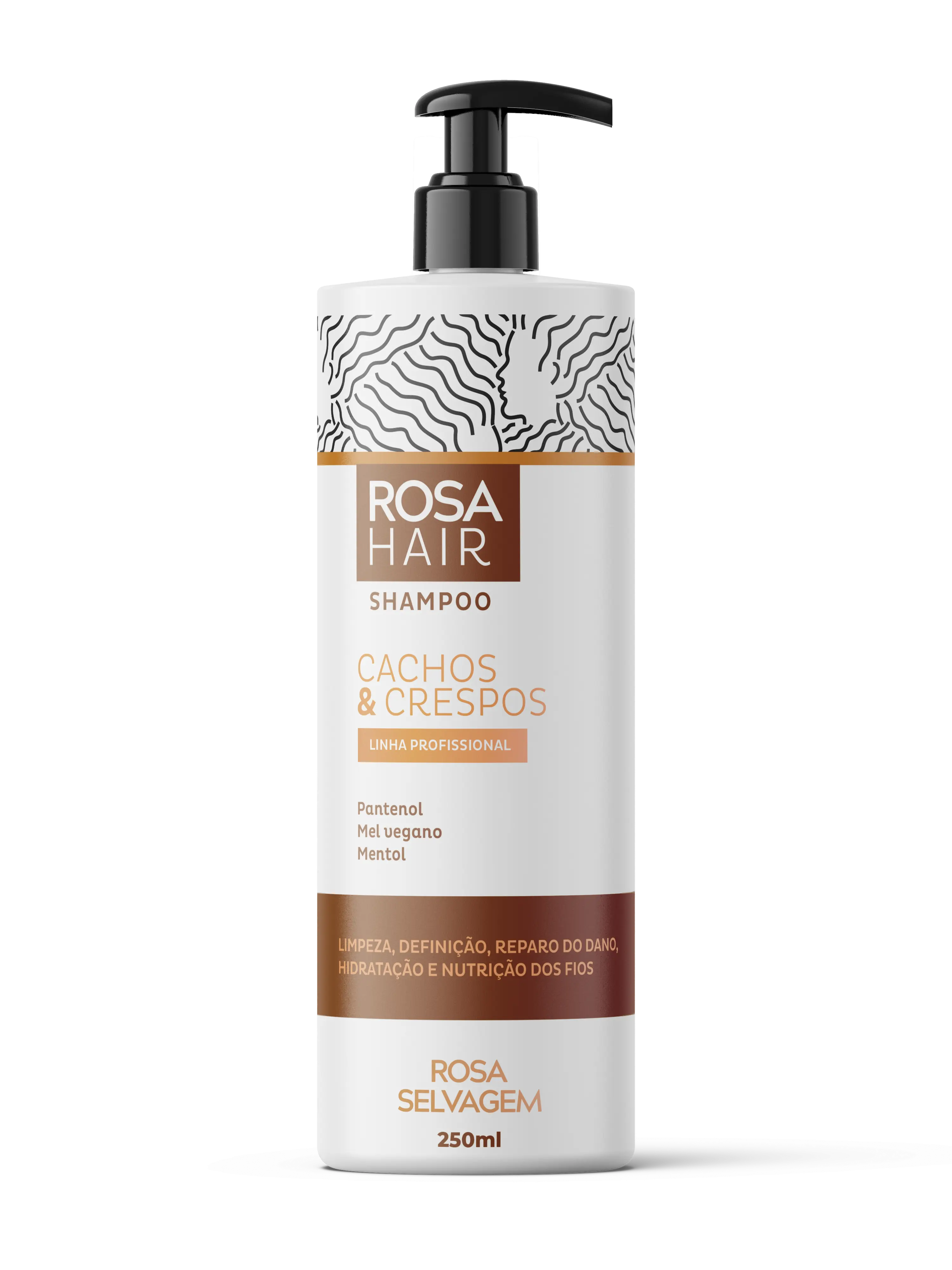 Shampoo Rosa Hair Cachos e Crespos