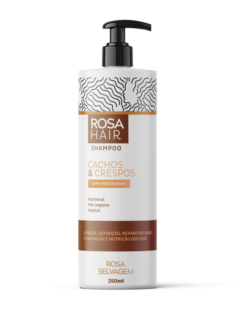 Shampoo Rosa Hair Cachos e Crespos