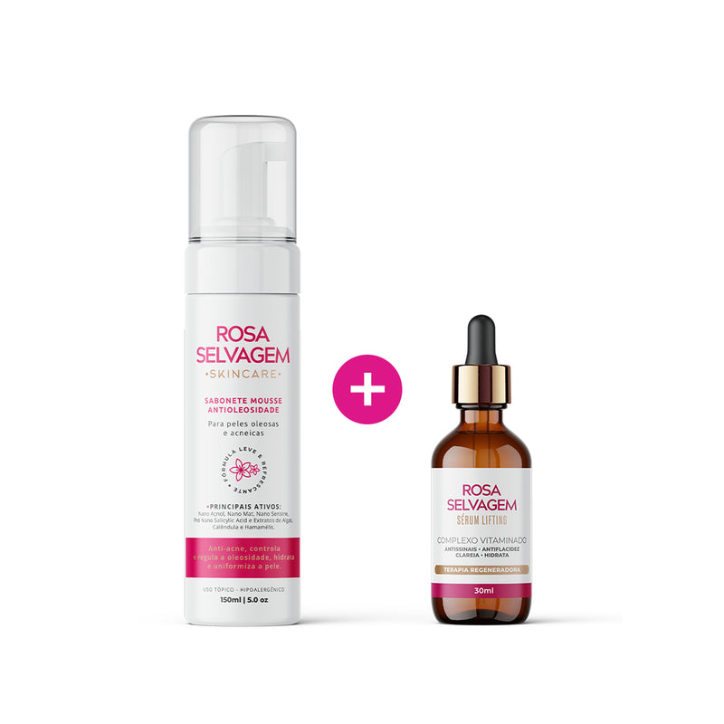 Espuma Rosa Selvagem + Serum Lifting e Anti-Aging