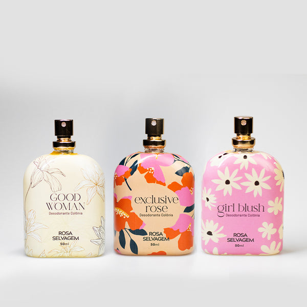 KIT 3 Perfumes - Girl Blush + Good Woman + Exclusive Rose
