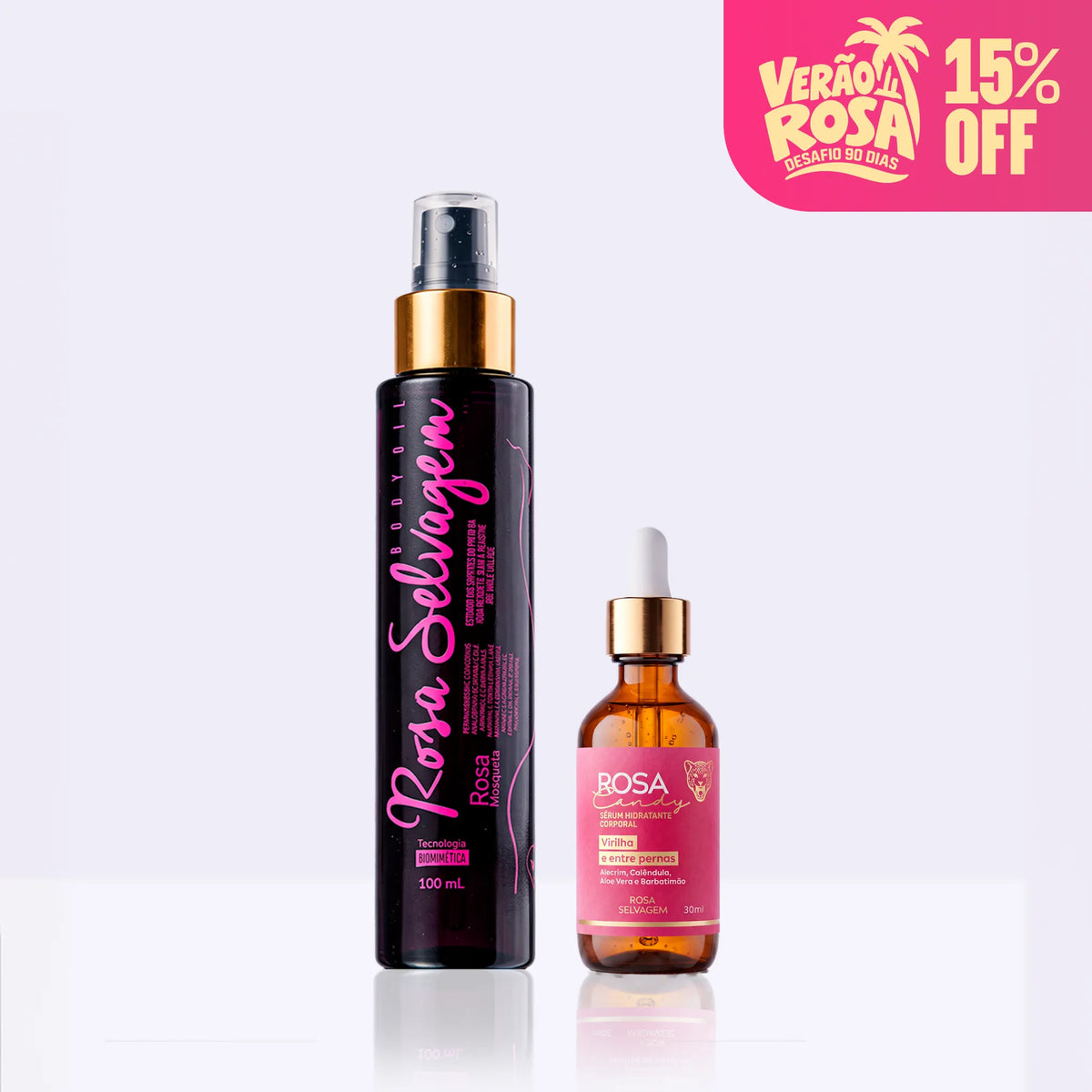 KIT Rosa Candy - Sérum Clareador Íntimo + Óleo - Verão Rosa