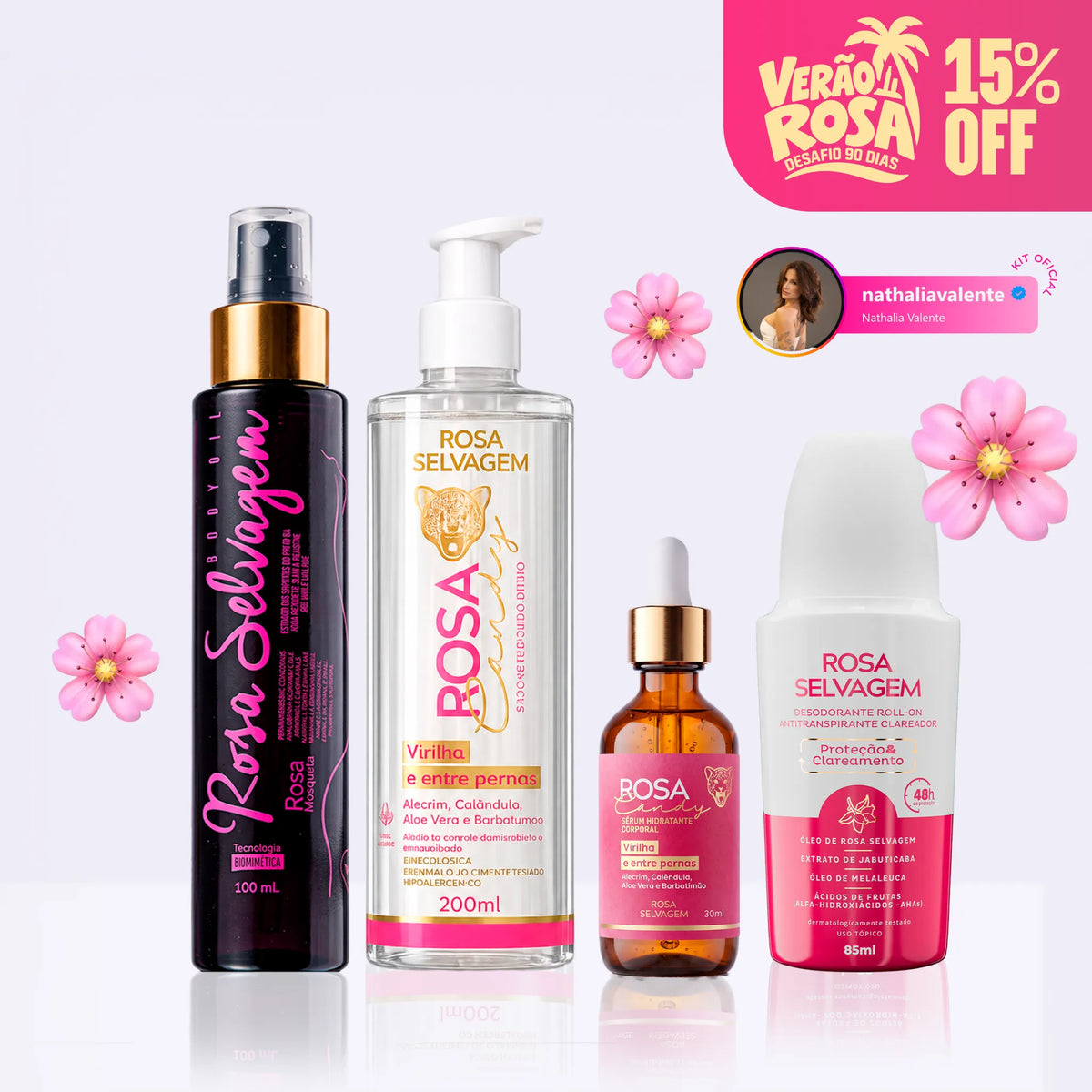 KIT Florzinha Rosa Candy - Nathália Valente - Verão Rosa
